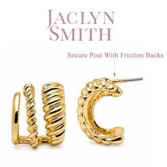 Jaclyn Smith Cuff Hoop Earrings In Gold