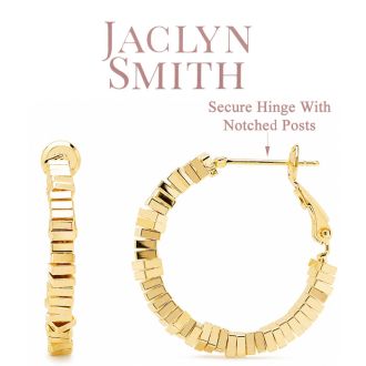 Jaclyn Smith Contemporary Hoop Earrings In Gold