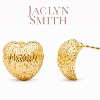 Jaclyn Smith Heart Statement Stud Earrings In Gold