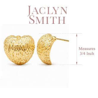 Jaclyn Smith Heart Statement Stud Earrings In Gold