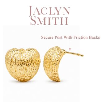 Jaclyn Smith Heart Statement Stud Earrings In Gold