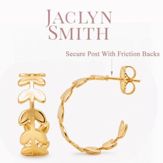 Jaclyn Smith Vine Hoop Earrings In Gold