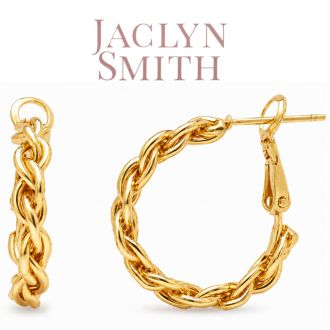 Jaclyn Smith Chain Link Hoop Earrings In Gold