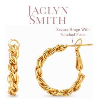 Jaclyn Smith Chain Link Hoop Earrings In Gold