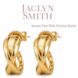 Jaclyn Smith Classy Hoop Earrings In Gold