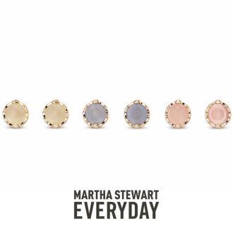 Martha Stewart Everyday Round Colored Stone Earrings Set of 3