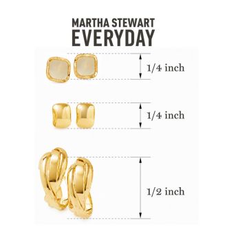 Martha Stewart Everyday Gold Hoop and Stud Earrings Set of 3