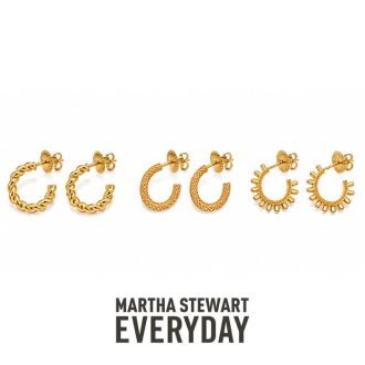 Martha Stewart Everyday Gold Hoop Earrings Set of 3
