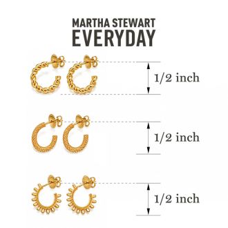 Martha Stewart Everyday Gold Hoop Earrings Set of 3