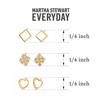 Martha Stewart Everyday Gold Stud Earrings Set of 3