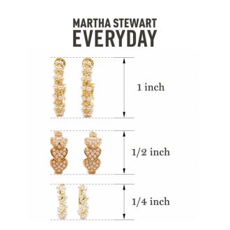 Martha Stewart Everyday Gold Pearl Hoop Earrings Set of 3