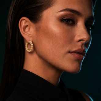 Martha Stewart Everyday Gold Pearl Hoop Earrings Set of 3