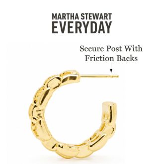 Martha Stewart Everyday Textured Hoop Earrings In Gold