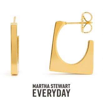 Martha Stewart Everyday Geometric Hoop Earrings In Gold