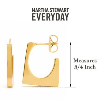 Martha Stewart Everyday Geometric Hoop Earrings In Gold