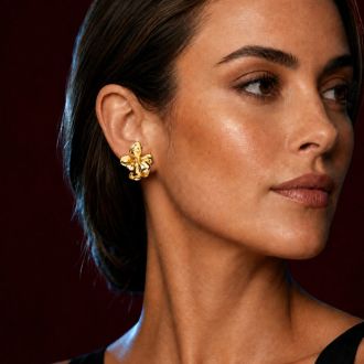Martha Stewart Everyday Flower Stud Earrings In Gold