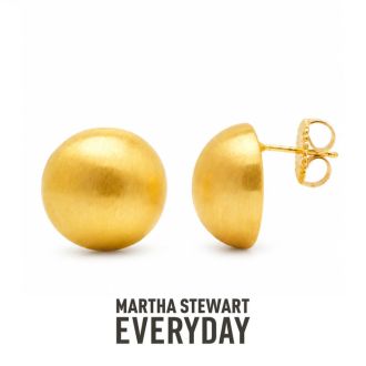 Martha Stewart Everyday Button Stud Earrings In Gold