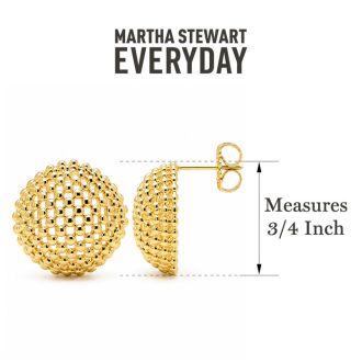 Martha Stewart Everyday Textured Button Stud Earrings In Gold