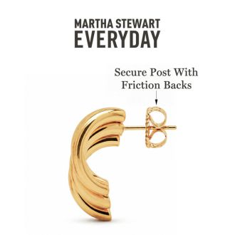 Martha Stewart Everyday Ribbed Drop Earrings In Gold