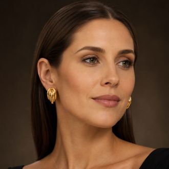 Martha Stewart Everyday Ribbed Drop Earrings In Gold