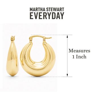 Martha Stewart Everyday Plump Hoop Earrings In Gold