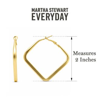Martha Stewart Everyday Structured Hoop Earrings In Gold