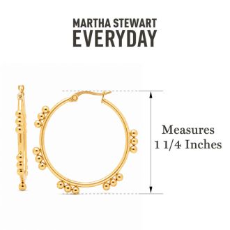 Martha Stewart Everyday Patterned Hoop Earrings In Gold