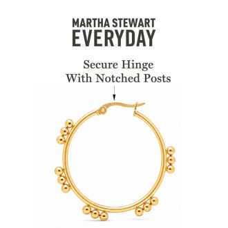 Martha Stewart Everyday Patterned Hoop Earrings In Gold