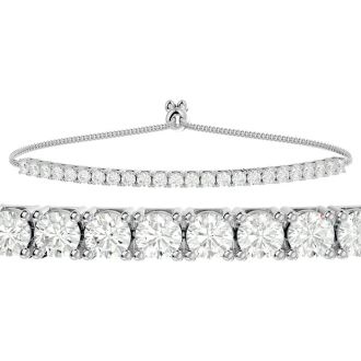 2 Carat Diamond Bolo Tennis Bracelet In Sterling Silver, Adjustable 6-9 inches