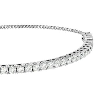 2 Carat Diamond Bolo Tennis Bracelet In Sterling Silver, Adjustable 6-9 inches