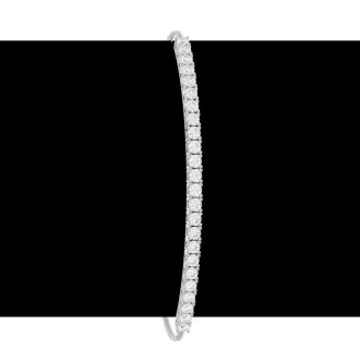 2 Carat Diamond Bolo Tennis Bracelet In Sterling Silver, Adjustable 6-9 inches