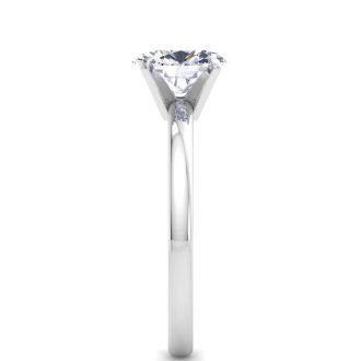 1 Carat Oval Shape Lab Grown Diamond Ring In Sterling Silver, Solitaire
