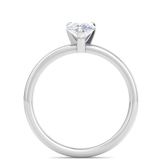 1 Carat Pear Shape Lab Grown Diamond Ring In Sterling Silver, Solitaire