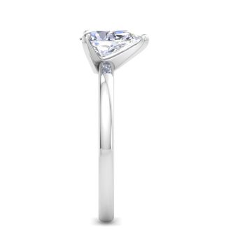 1 Carat Pear Shape Lab Grown Diamond Ring In Sterling Silver, Solitaire
