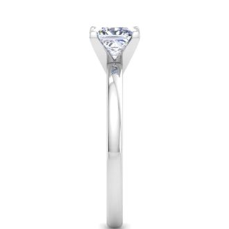 1 Carat Princess Cut Lab Grown Diamond Ring In Sterling Silver, Solitaire