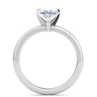 2 Carat Pear Shape Lab Grown Diamond Ring In Sterling Silver, Solitaire