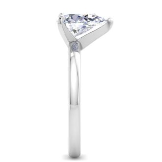 2 Carat Pear Shape Lab Grown Diamond Ring In Sterling Silver, Solitaire