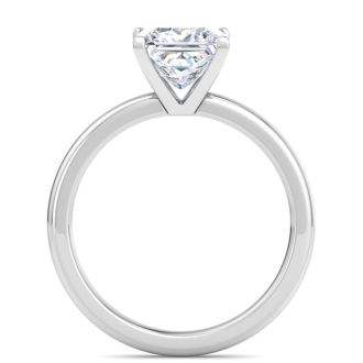 2 Carat Princess Cut Lab Grown Diamond Ring In Sterling Silver, Solitaire