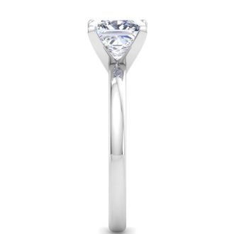 2 Carat Princess Cut Lab Grown Diamond Ring In Sterling Silver, Solitaire