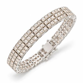 1 Carat Three Row Diamond Bracelet In Platinum Overlay, 7 Inches