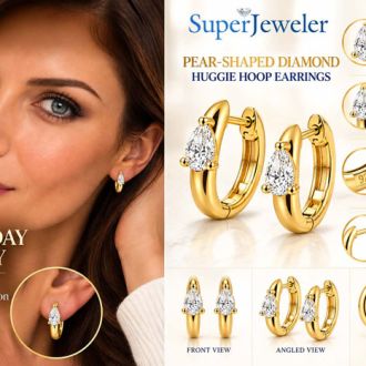 1/3 Carat Lab Grown Diamond Petite Hoop Earrings In 14K Yellow Gold Over Sterling Silver