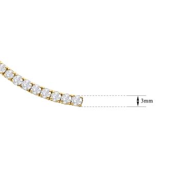 9.75 Carat Diamond Tennis Necklace In 14 Karat Yellow Gold, 16 Inches