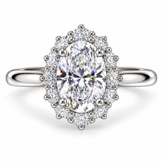 Estate Jewelry IGI Certified 2.57 Carat Oval Shape Lab Grown Diamond Engagement Ring In 14K White Gold