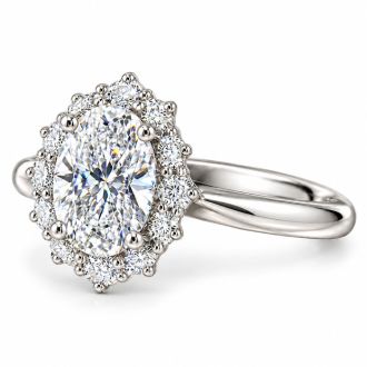Estate Jewelry IGI Certified 2.57 Carat Oval Shape Lab Grown Diamond Engagement Ring In 14K White Gold