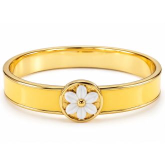 Draper James Signature Magnolia Enamel Gold Bangle, Yellow