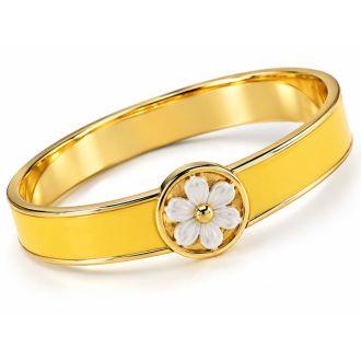Draper James Signature Magnolia Enamel Gold Bangle, Yellow