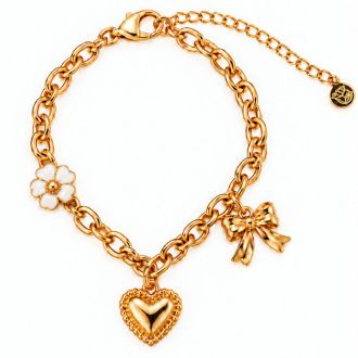 Draper James Heart and Bow Charm Bracelet In Gold