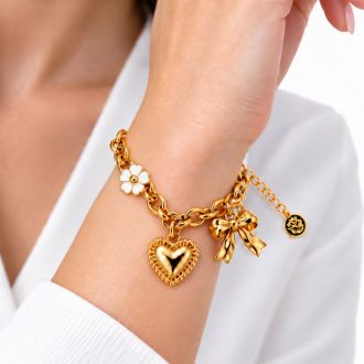 Draper James Heart and Bow Charm Bracelet In Gold