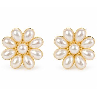 Draper James Pearl Flower Stud Earrings In Gold