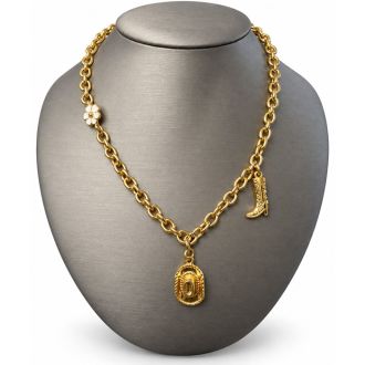Draper James Cowboy Charm Necklace In Gold